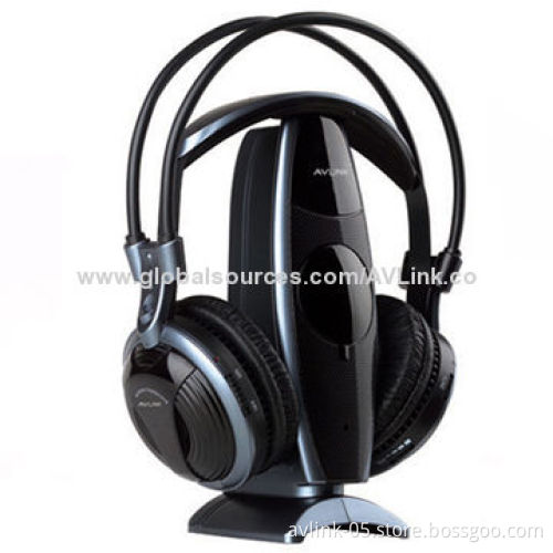 Comfortable Wearing RF/UH 915MHz Wireless Stereo Headphones with 3-selection Channel RF Transmitter